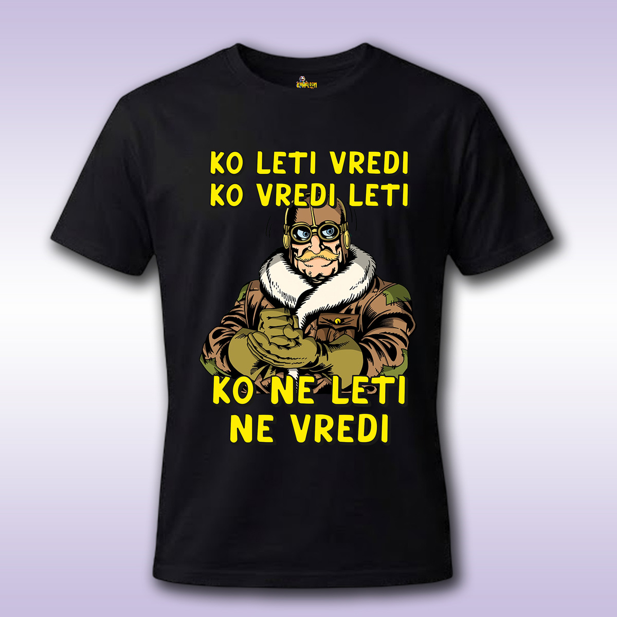 Ko vredi leti – crna majica Economy sa štampom