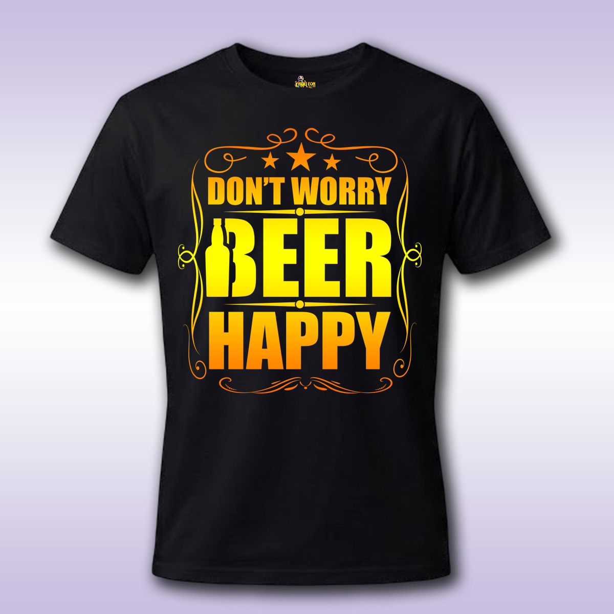 Don’t worry beer happy – crna majica Economy sa štampom
