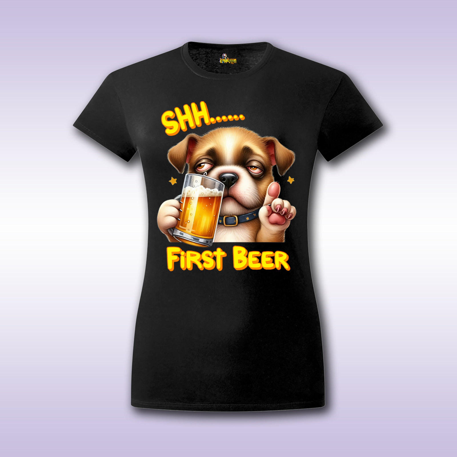 First BEER – DOG – crna ženska majica sa štampom