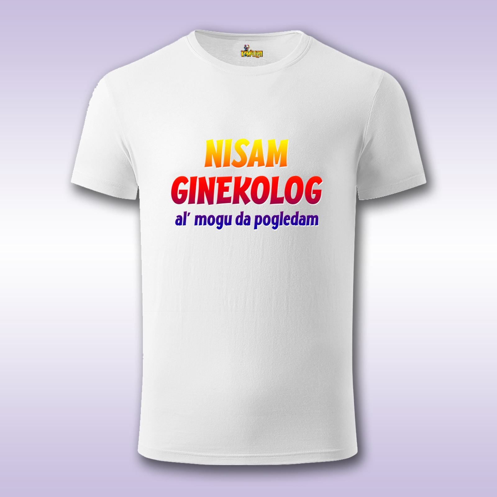 Nisam ginekolog – bela majica Fit sa štampom