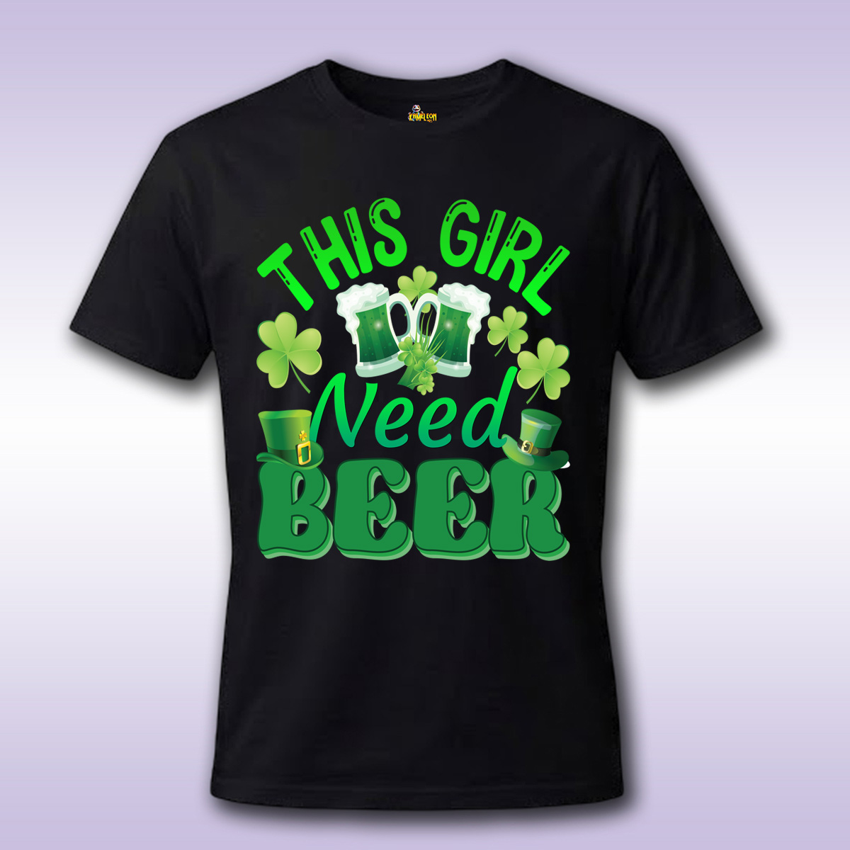 This girl need beer – crna majica Economy sa štampom