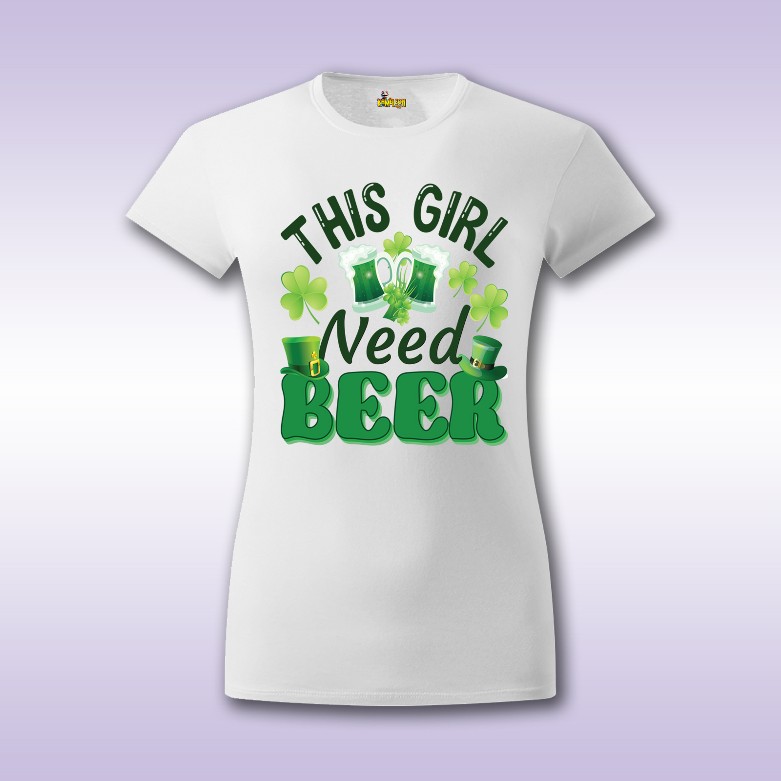 This girl need beer – bela ženska majica sa štampom
