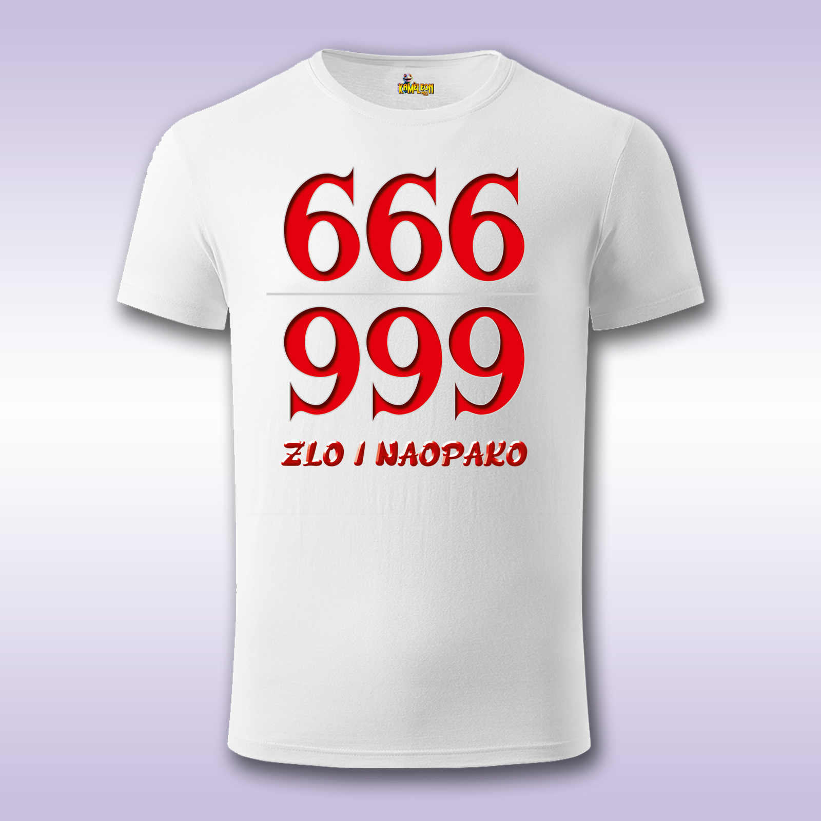 Zlo i naopako – bela majica Fit sa štampom