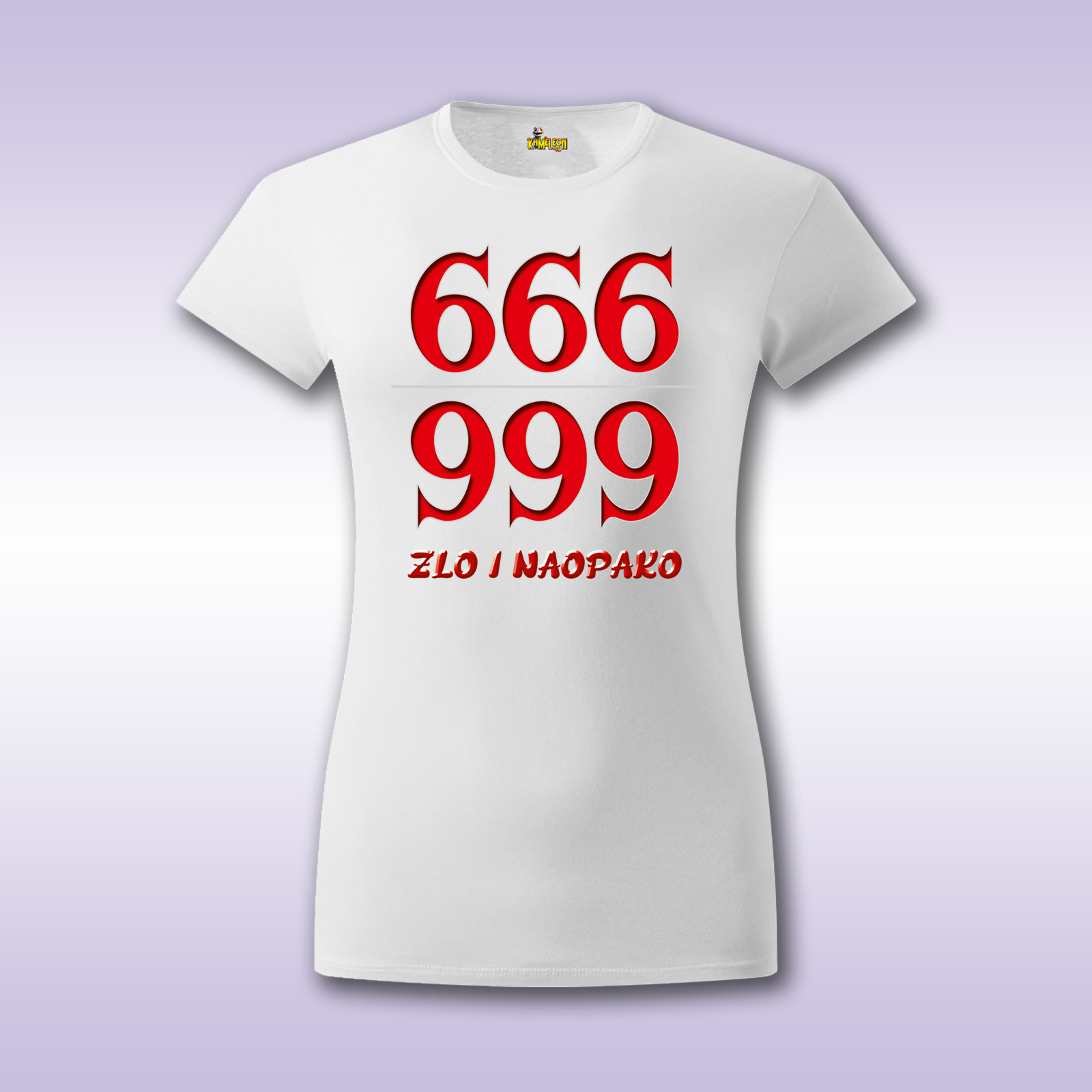 Zlo i naopako – bela ženska majica sa štampom