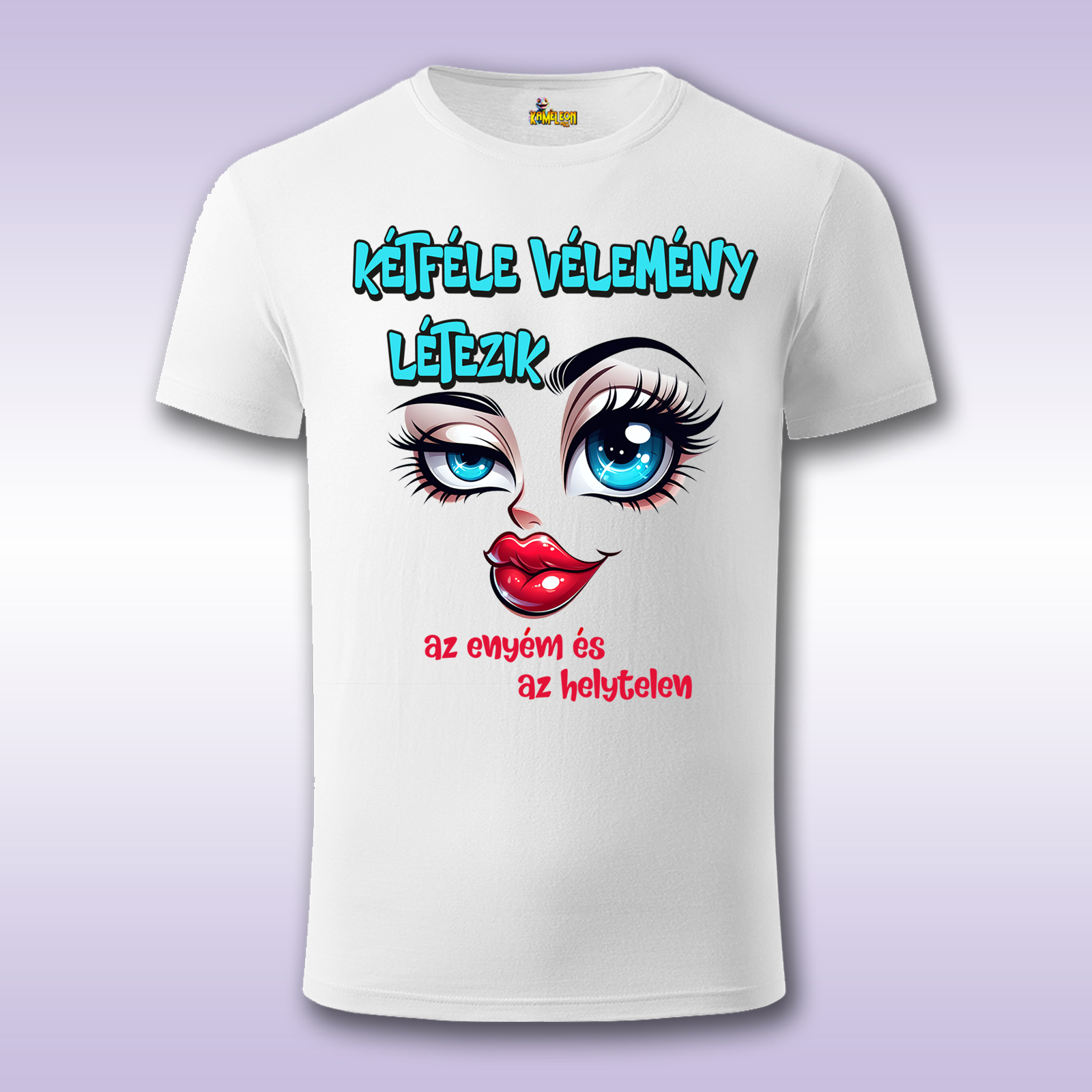 Kétféle vélemény Létezik – bela majica Fit sa štampom