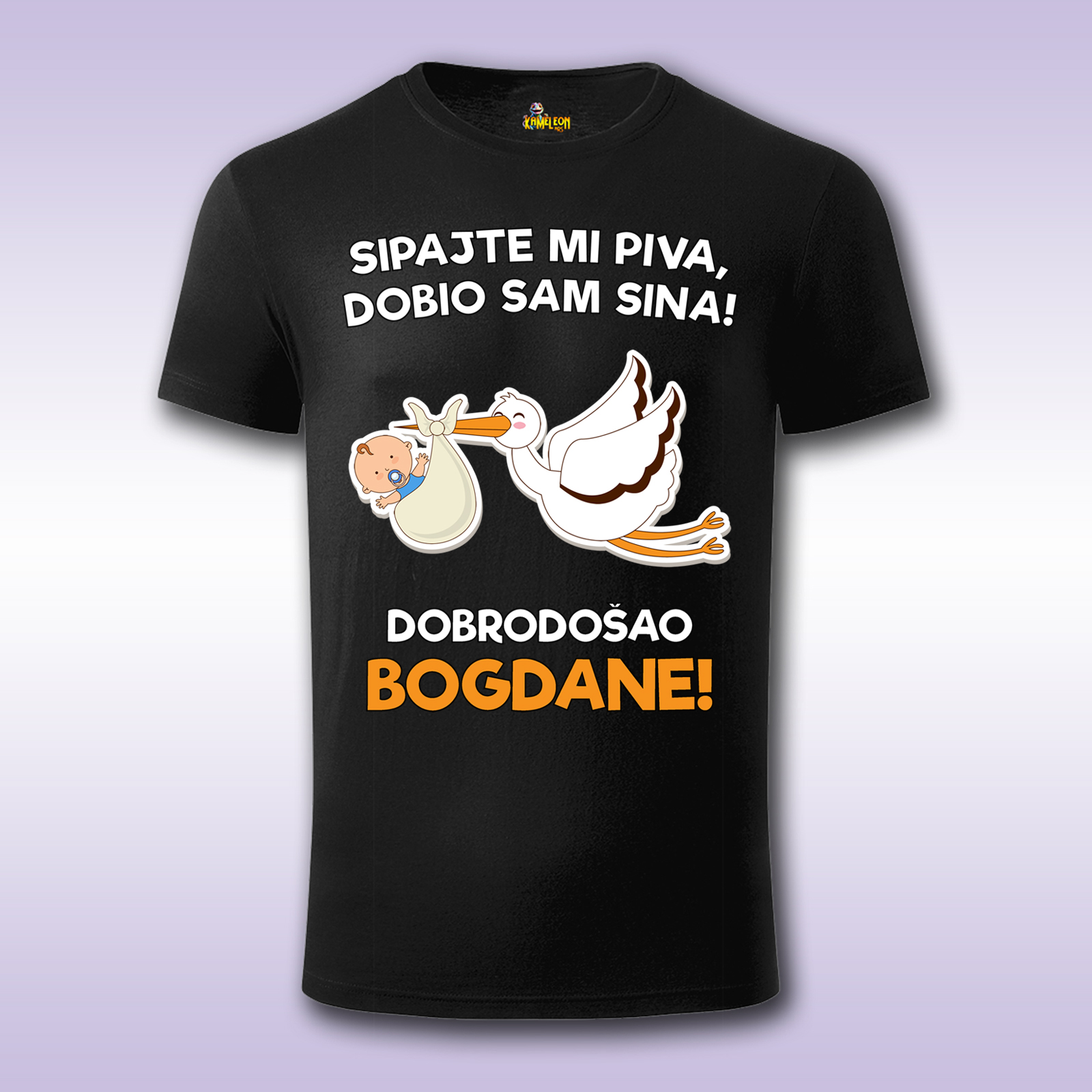 Dobrodošao … – crna majica Fit sa štampom
