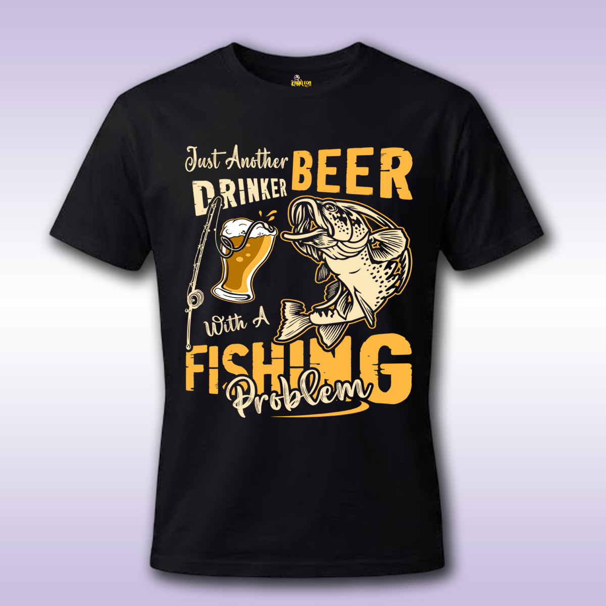 Beer Fishing – crna majica Economy sa štampom