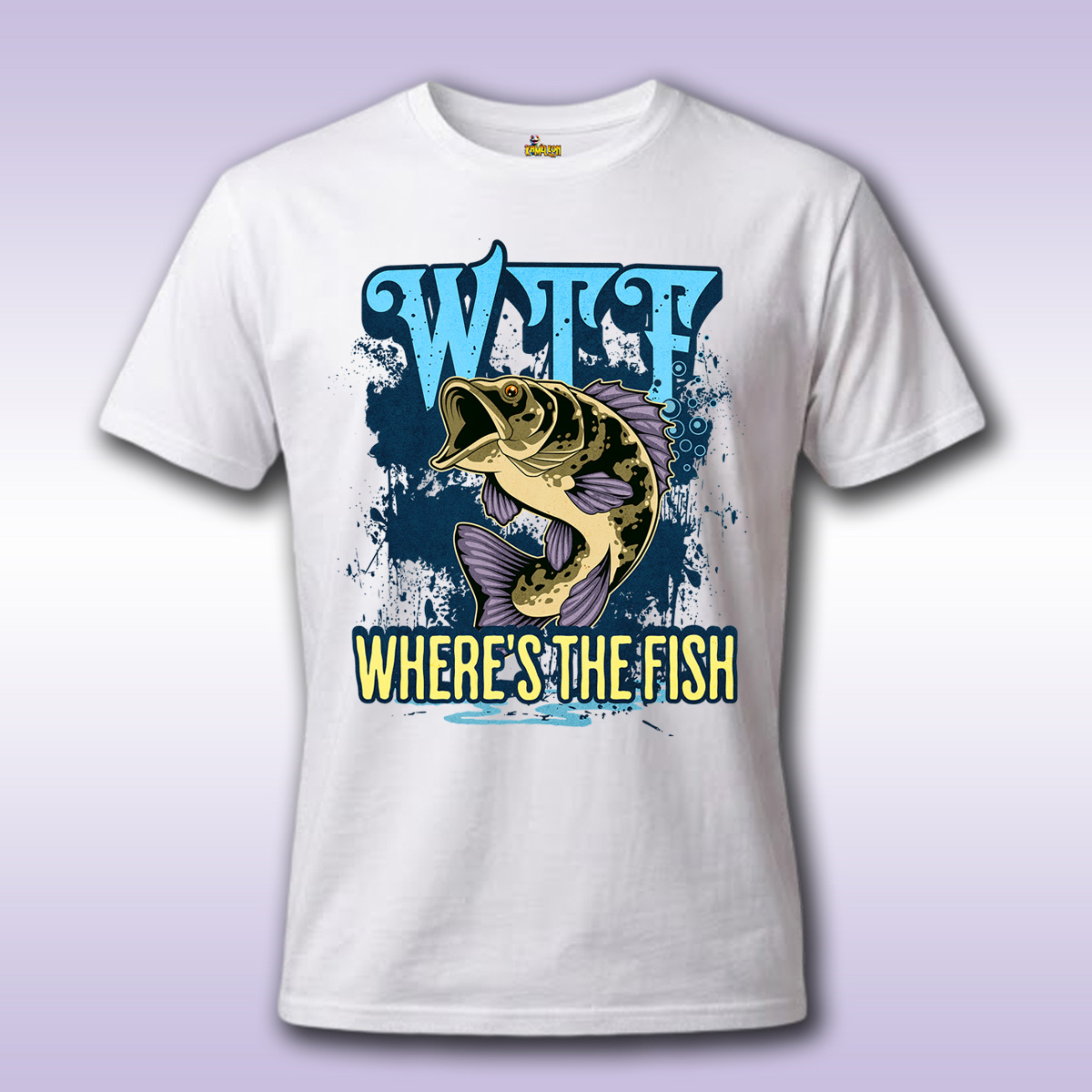 WTF fish – bela majica Economy sa štampom
