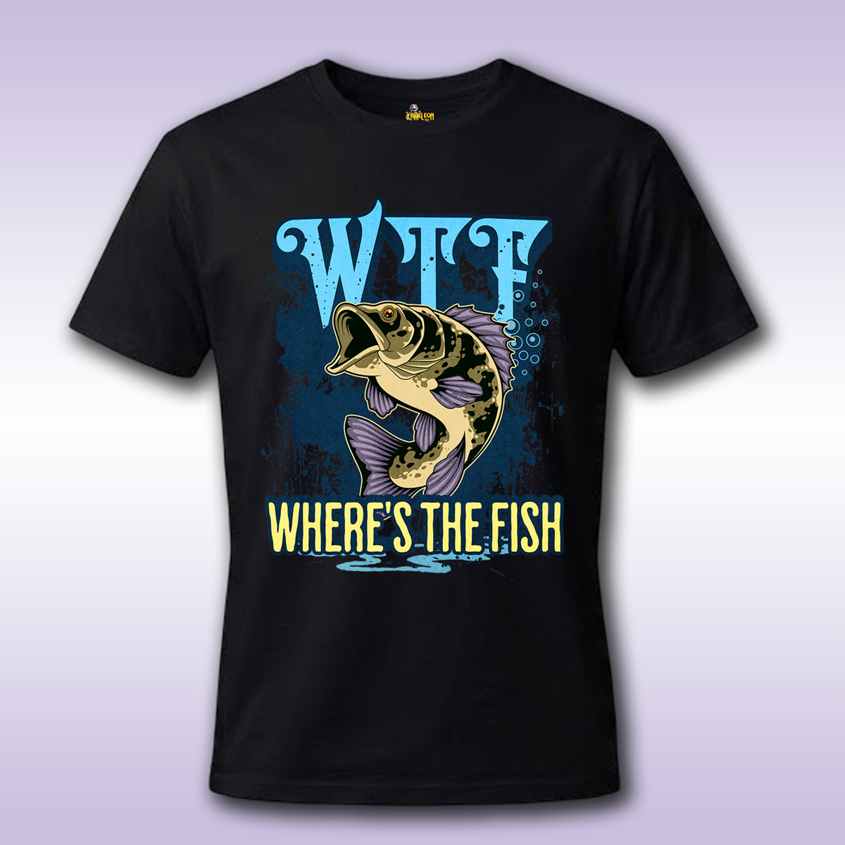 WTF fish – crna majica Economy sa štampom
