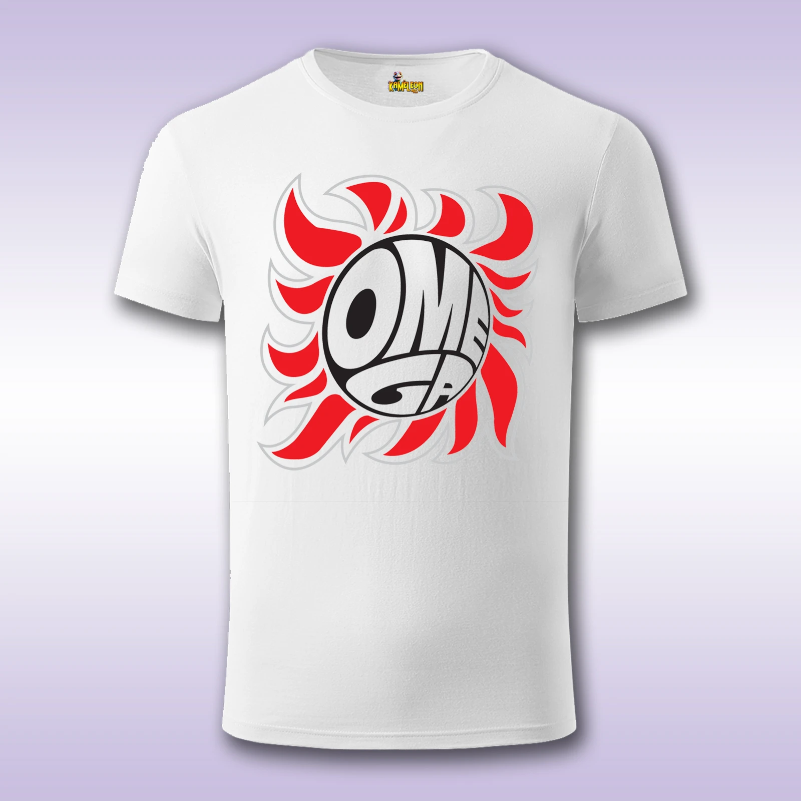 Omega – bela majica Fit sa štampom