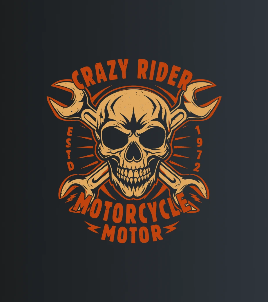 Crazy Rider Motorcycle – majica sa štampom