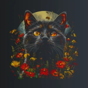 Floral Cat – majica sa štampom