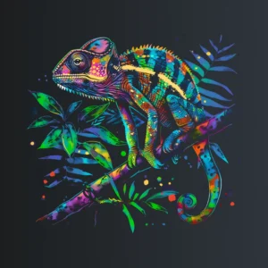 Vibrant Chameleon – majica sa štampom
