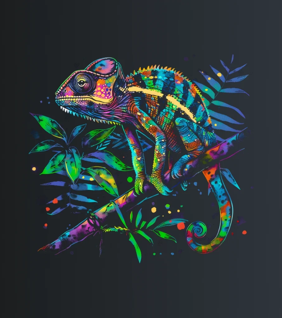 Vibrant Chameleon – majica sa štampom