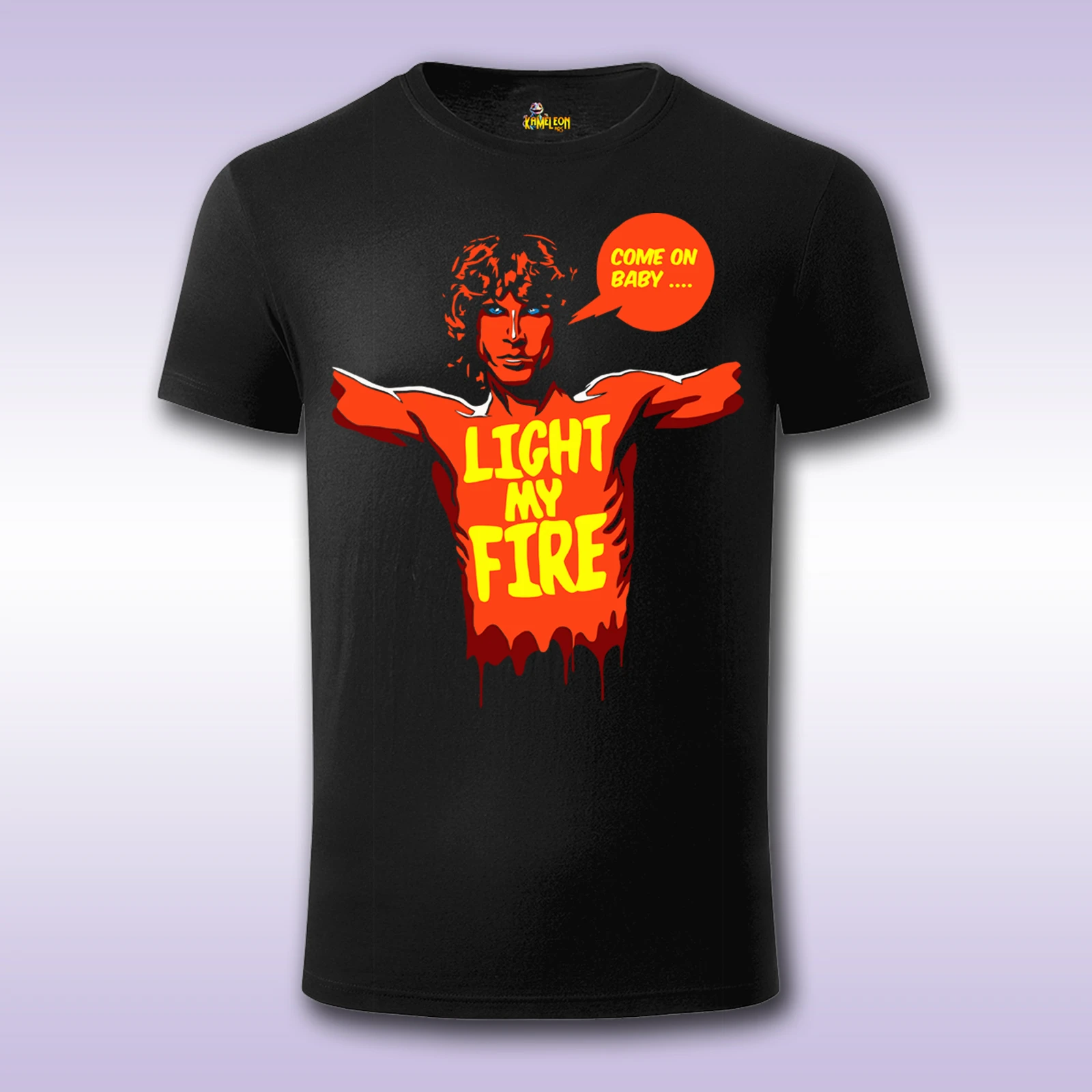 Come on Baby Light My Fire – crna majica Fit sa štampom