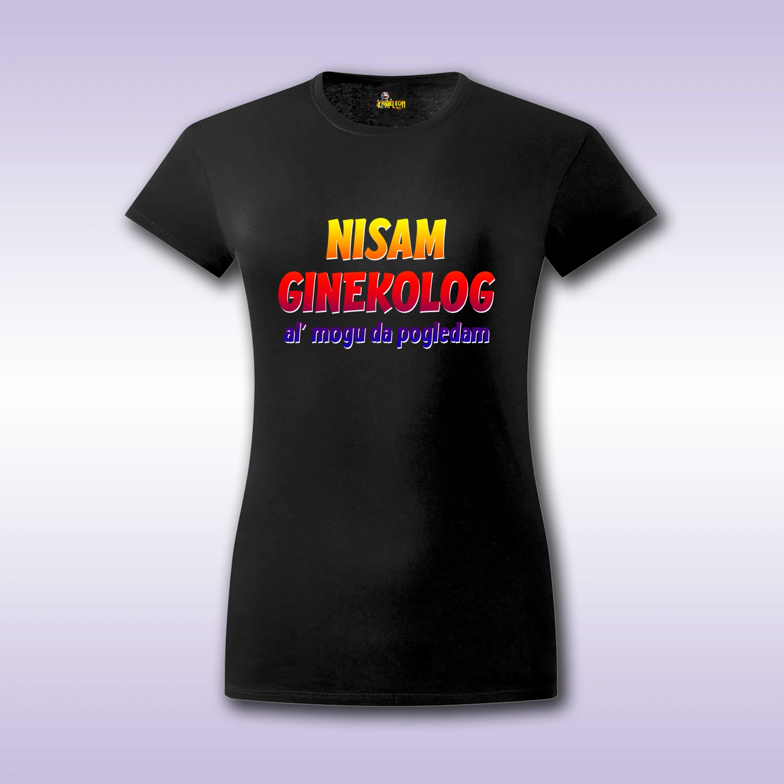 Nisam ginekolog – crna ženska majica sa štampom