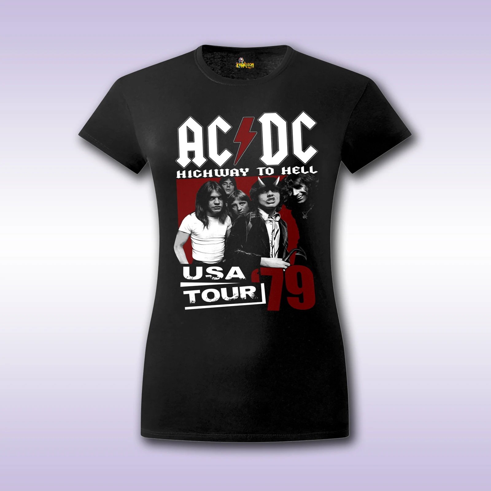 AC/DC Highway USA – crna ženska majica sa štampom