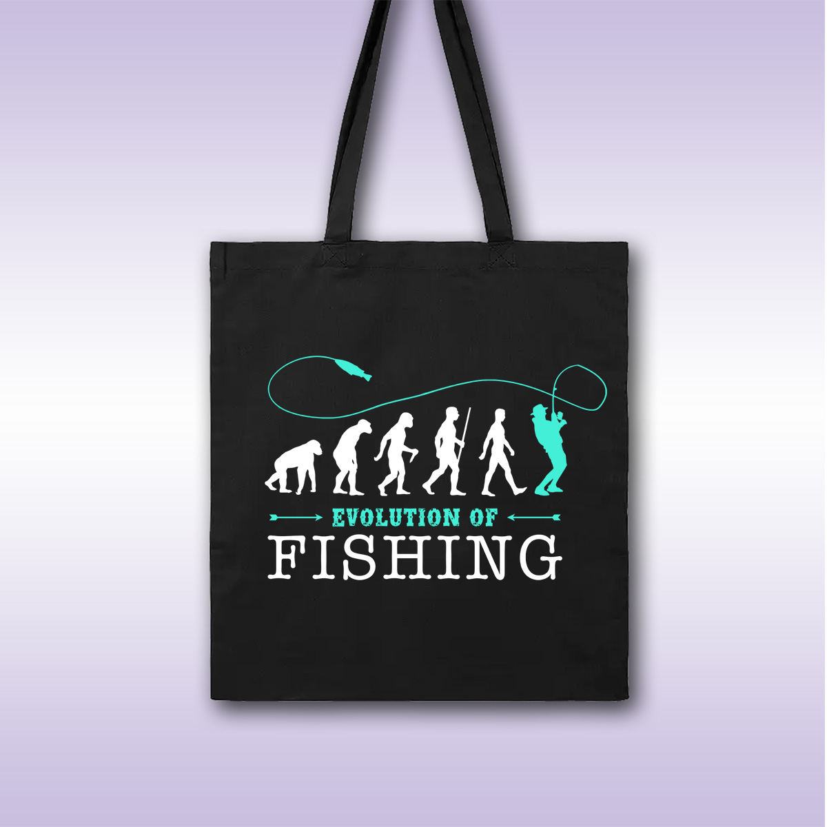 Evolution of Fishing – crni ceger sa štampom