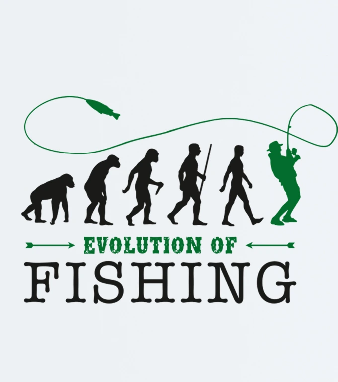Evolution of Fishing – majica sa štampom