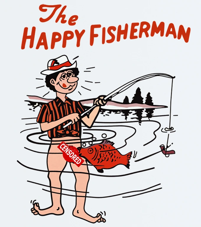 Happy Fisherman CENSORED – majica sa štampom