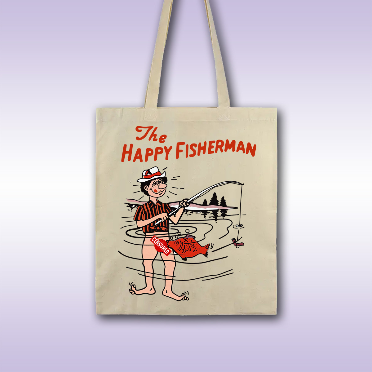 Happy Fisherman CENSORED – natur ceger sa štampom