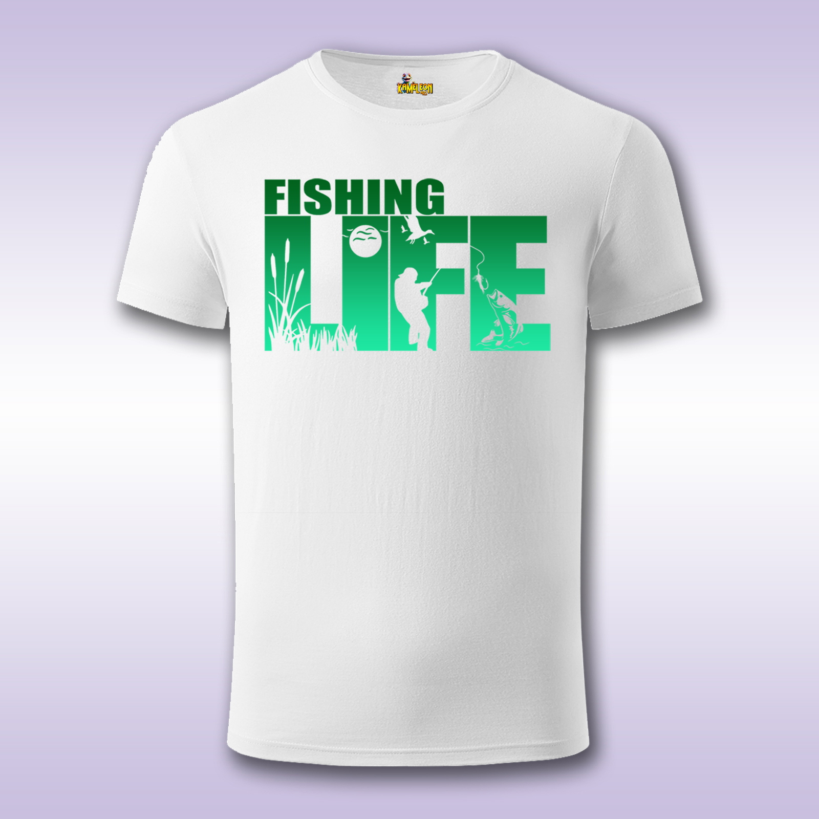 Fishing Life – bela majica Fit sa štampom