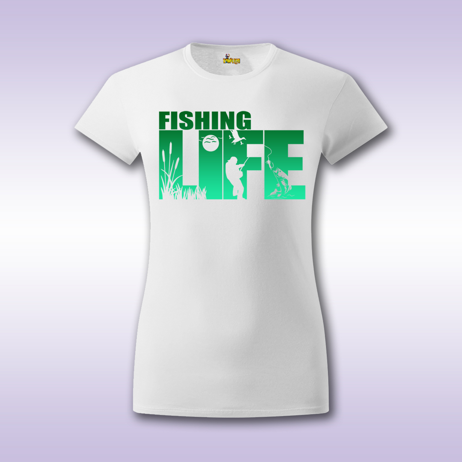 Fishing Life – bela ženska majica sa štampom