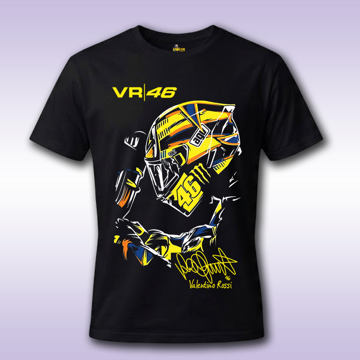 Valentino Rossi VR 46 – crna majica Economy sa štampom