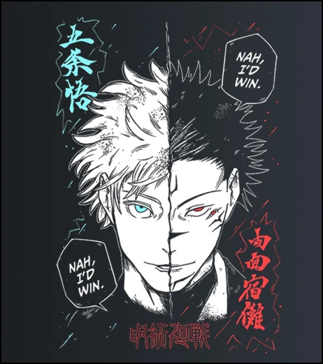Satoru Gojo VS Ryomen Sukuna – Jujutsu Kaisen – majica sa štampom