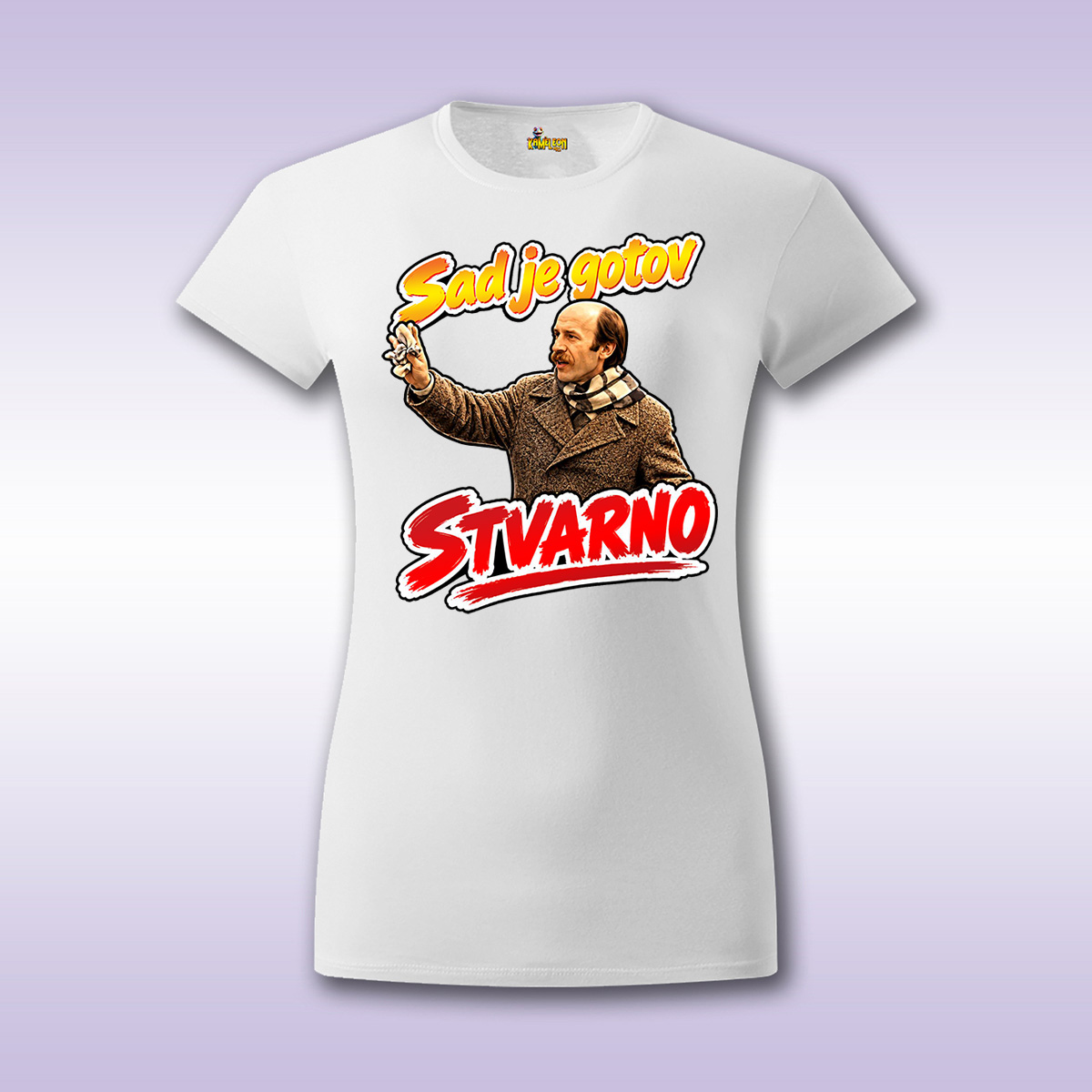 Sad je gotov, stvarno – bela ženska majica sa štampom
